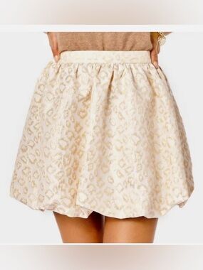 Lilly Pulitzer $128 NWT Leah Animal Print Skirt Gold Dazzle Leopard Jacquard